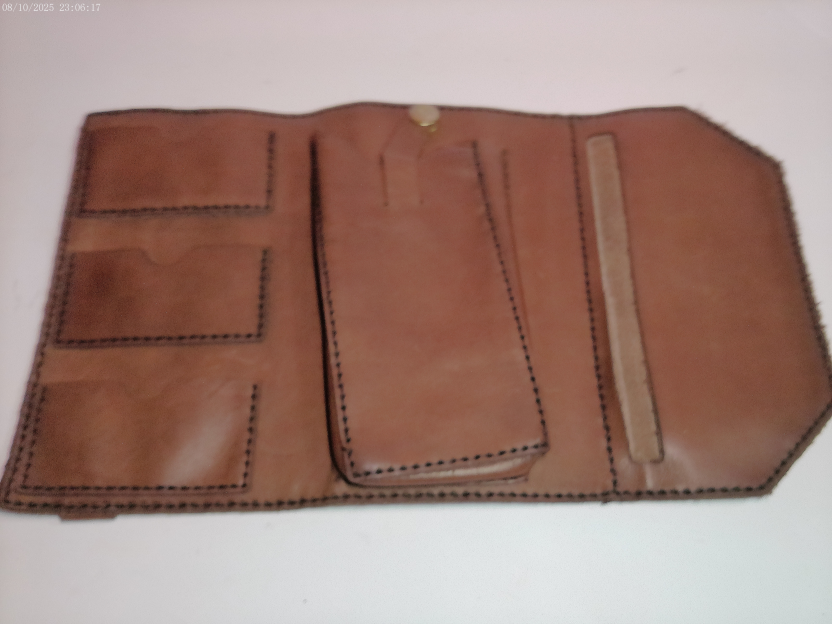 Leather Clutch Purse (phone holder) - Brown - Image 2